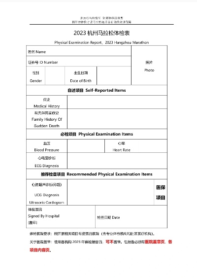 2023年马拉松参赛体检需提交哪些表格？-第2张图片-www.211178.com_果博福布斯